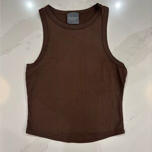 Olivia Rae Chocolate Brown Ribbed Tank Top